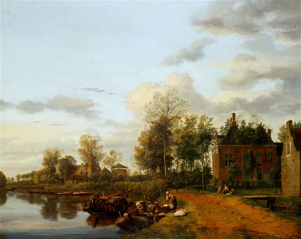 Jan-van-der-heyden-a-country-house-on-the-vliet-near-delft