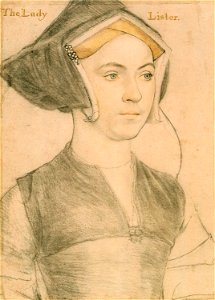 Jane, Lady Lister by Hans Holbein the Younger. Free illustration for personal and commercial use.