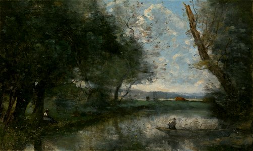 Jean Baptiste Camille Corot - Landscape - 1894.1041 - Art Institute of Chicago. Free illustration for personal and commercial use.