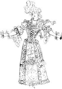 Jean Berain - 43 dessins de costume - 14 Costume féminin