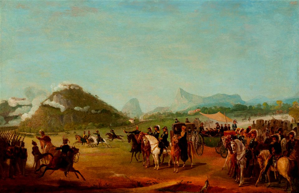 Jean Baptiste Debret - Review of the Troops Headed for Montevideo, at Praia Grande - Google Art Project
