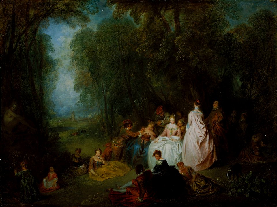 Jean Antoine Watteau - Fête champêtre (Pastoral Gathering) - 1954.295 - Art Institute of Chicago