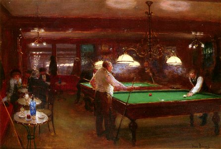 Jean Béraud La Partie De Billard. Free illustration for personal and commercial use.