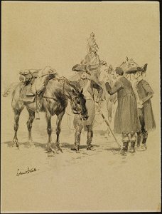 Jean Baptiste Edouard Detaille - Two Soldiers with Horses - Walters 372795