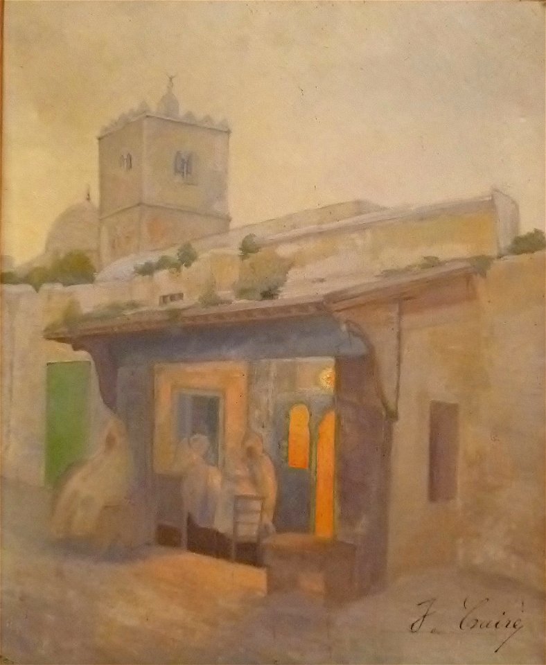 Jean Caire - Café devant la mosquée
