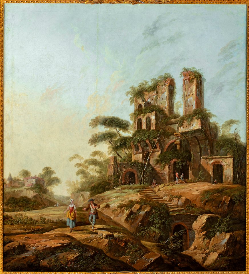 Jean Baptiste Pillement - Landscape with the ruins of Aqua Julia in Rome - M.Ob.911 - National Museum in Warsaw