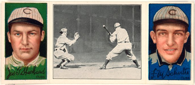 Jas. T. Sheckard-F. M. Schulte, Chicago Cubs, baseball card portrait LCCN2008678459