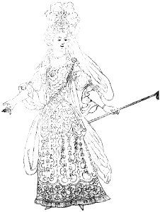 Jean Berain - 43 dessins de costume - 18 Costume féminin