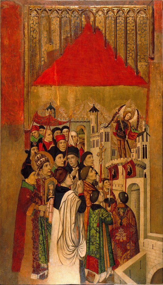 Jaume Huguet - Apparition of Saint Michael at the Castle of Sant'Angelo - Google Art Project