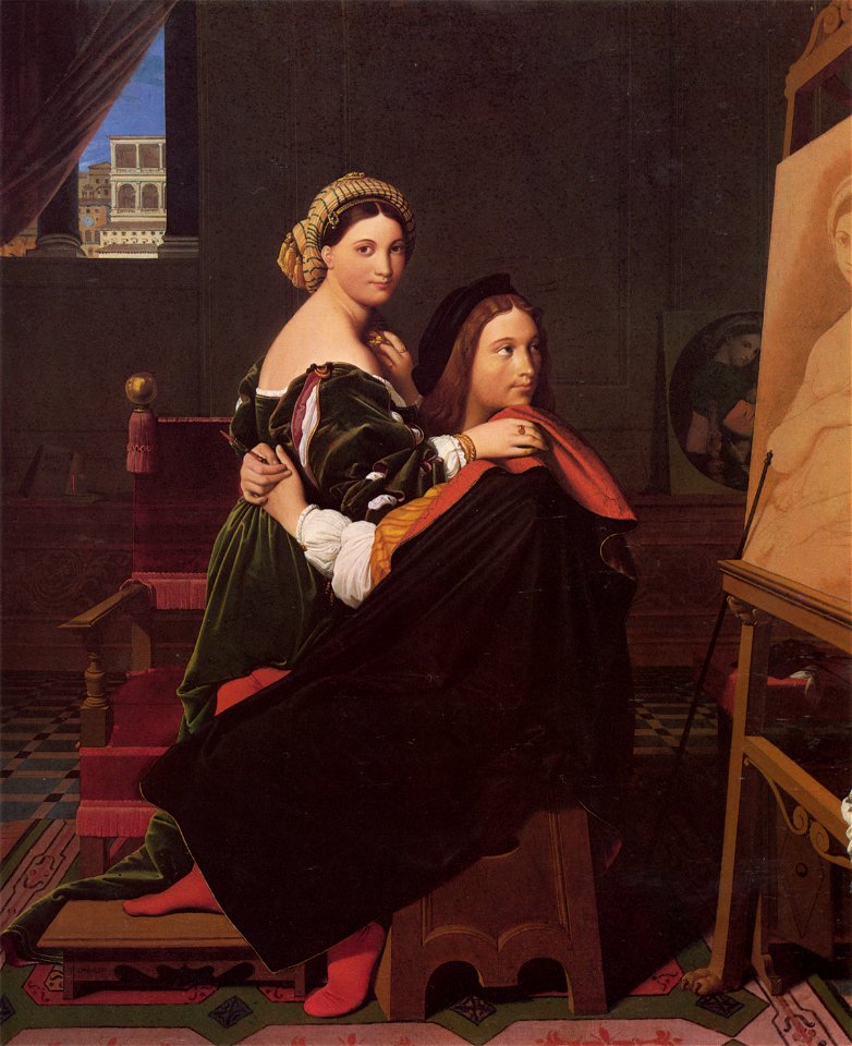 Jean auguste dominique ingres raphael and the fornarina