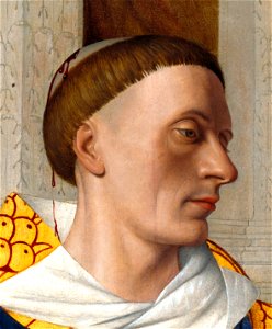 Jean Fouquet - Etienne Chevalier with St. Stephen - detail 04. Free illustration for personal and commercial use.