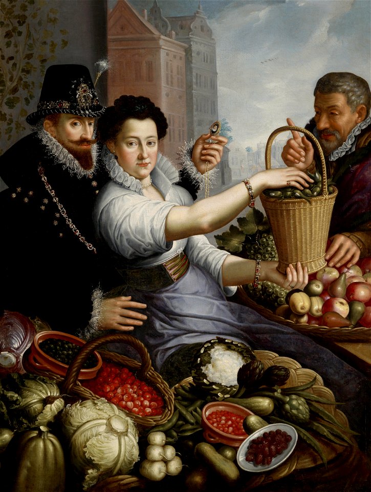Jean Baptiste de Saive II Portrait of an aristocratic couple as vegetable sellers