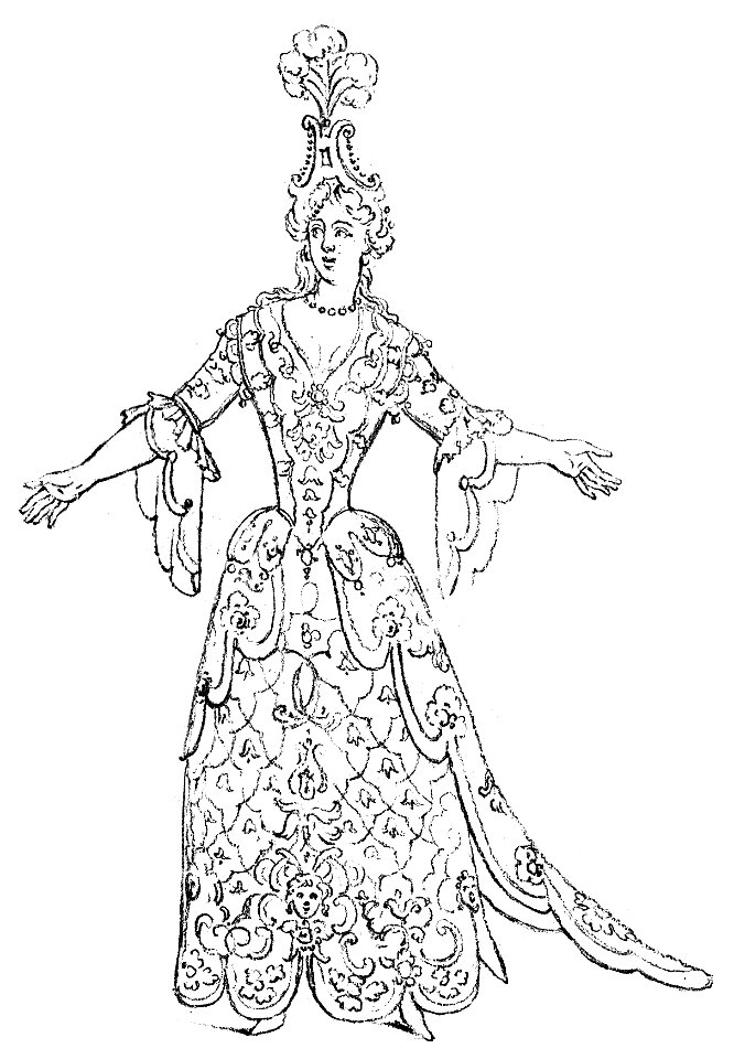 Jean Berain - 43 dessins de costume - 26 Costume féminin