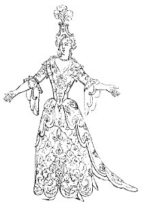 Jean Berain - 43 dessins de costume - 26 Costume féminin
