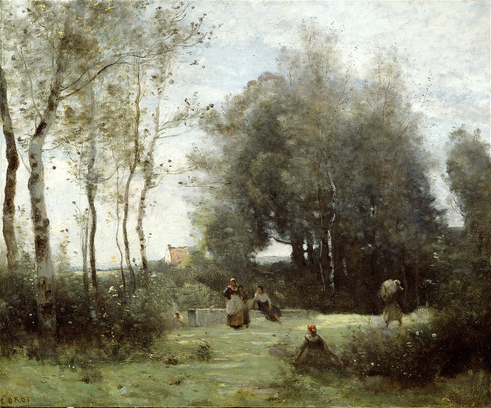 Jean Baptiste Camille Corot - Arleux-Palluel, The Bridge of Trysts - 1922.407 - Art Institute of Chicago