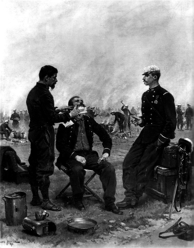 Jean Baptiste Edouard Detaille - The Camp Barber - Walters 37190