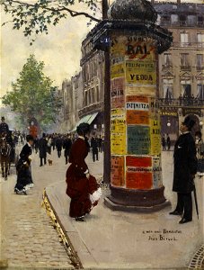 Jean Béraud - Paris Kiosk - Walters 371055. Free illustration for personal and commercial use.