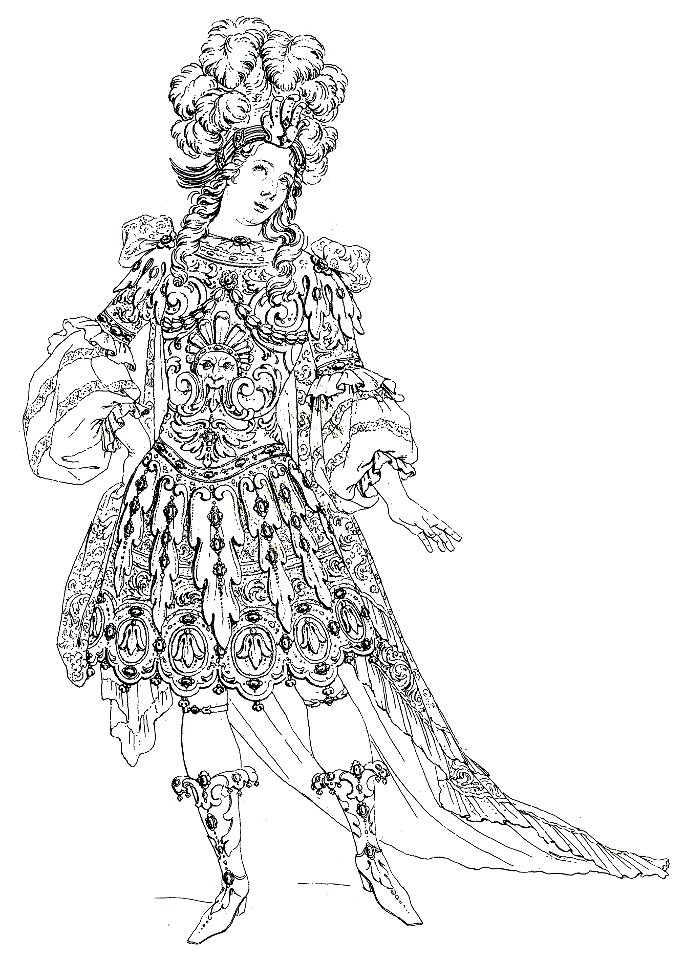 Jean Berain - 43 dessins de costume - 40 Costume d'Alphée pour la tragédie en musique 'Proserpine' (1680) de Lully