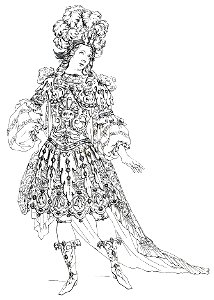 Jean Berain - 43 dessins de costume - 40 Costume d'Alphée pour la tragédie en musique 'Proserpine' (1680) de Lully. Free illustration for personal and commercial use.
