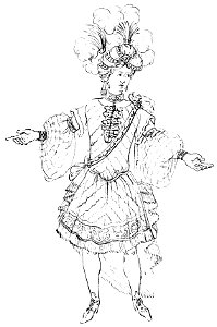 Jean Berain - 43 dessins de costume - 27 Costume féminin