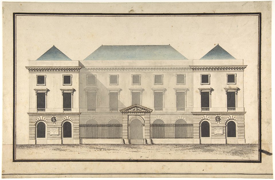 Jean François Chalgrin, Design for the Collège de France, Paris - Elevation of Court Front