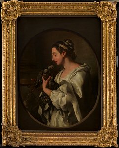 Jean Francois de Troy - L'Amour conjugal. A Young Woman with two Doves. An Allegory of Conjugal Love - KMS12 - Statens Museum for Kunst