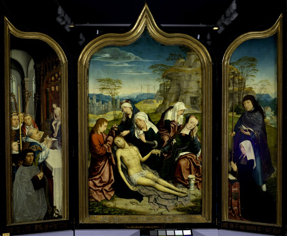 Jean Bellegambe - Triptych, Central section, Mourning (Matthew 27-59-61, Mark 15-46-47, Luke 23-53-56, John 19-38-42), - M.Ob.15 - National Museum in Warsaw