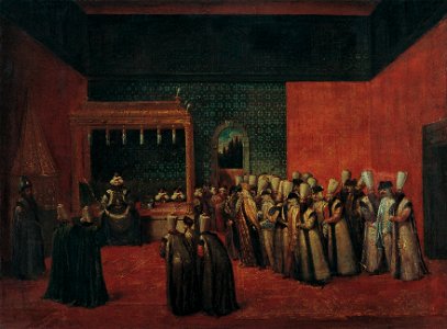 Jean Baptiste Vanmour - Sultan Ahmet III Receiving a European Ambassador - Google Art Project