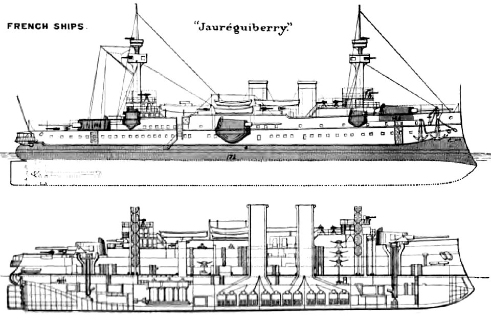 Jauréguiberry right elevation diagrams Brasseys 1897