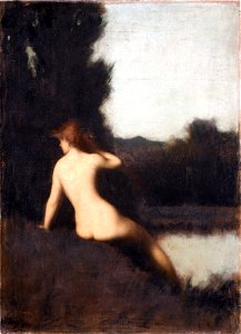 Jean Jacques Henner - A Bather. Free illustration for personal and commercial use.