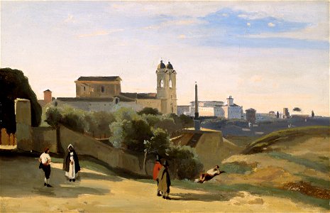 Jean Baptiste Camille Corot - Monte Pincio, Rome - 1942.466 - Art Institute of Chicago. Free illustration for personal and commercial use.