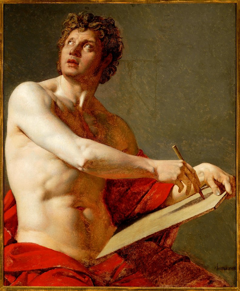 Jean Auguste Dominique Ingres - Academic study of a nude man - M.Ob.292 - National Museum in Warsaw