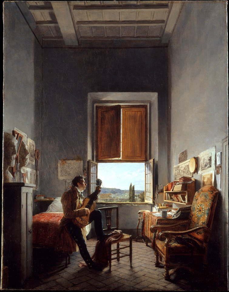 Jean Alaux - Léon Pallière (1787–1820) in His Room at the Villa Medici, Rome - 2019.141.1 - Metropolitan Museum of Art