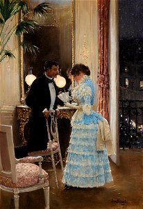 Jean Béraud - La Conversation. Free illustration for personal and commercial use.