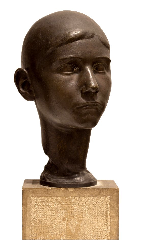 Jean Larrivé - Tête de jeune garçon, bronze