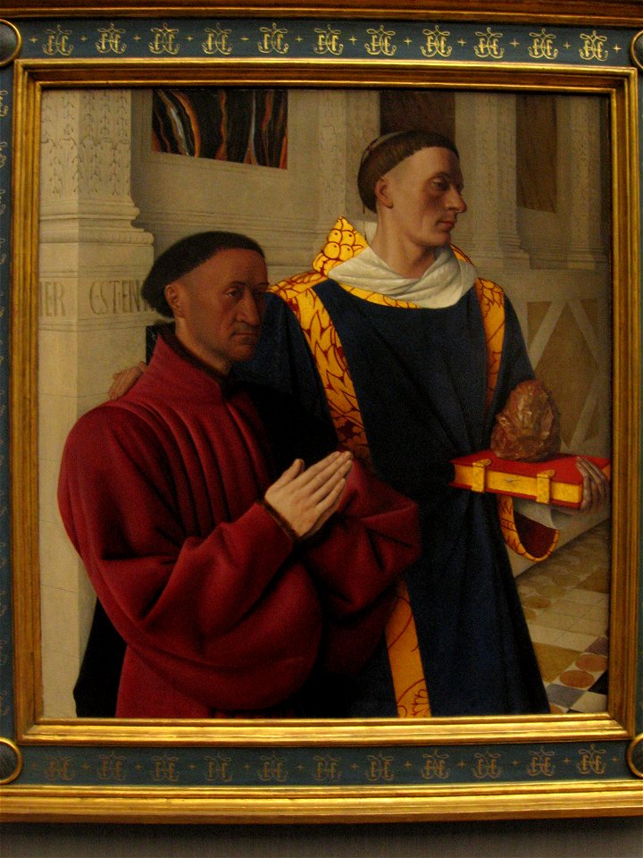 Jean Fouquet - Étienne Chevalier présenté par saint Étienne