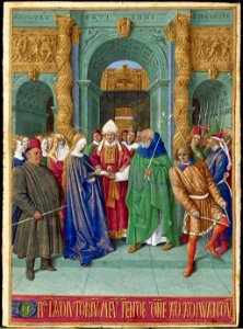 Jean Fouquet - Heures d'Etienne Chevalier, n° 203 - Le mariage de la Vierge - Google Art Project