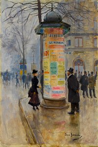 Jean Béraud, Parisian Street Scene. Free illustration for personal and commercial use.