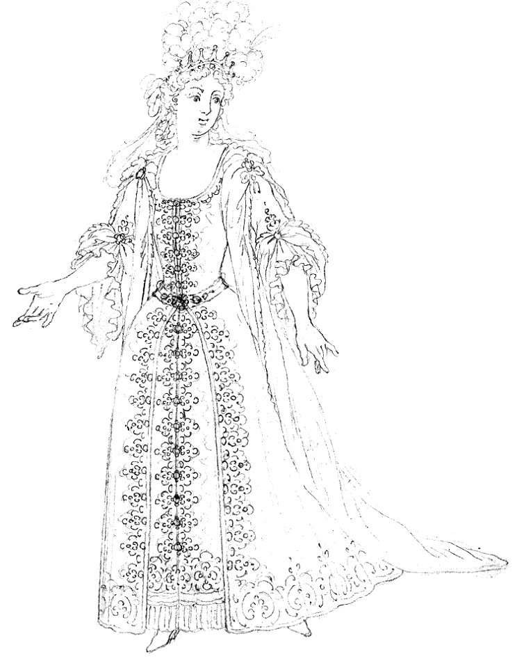 Jean Berain - 43 dessins de costume - 25 Costume féminin
