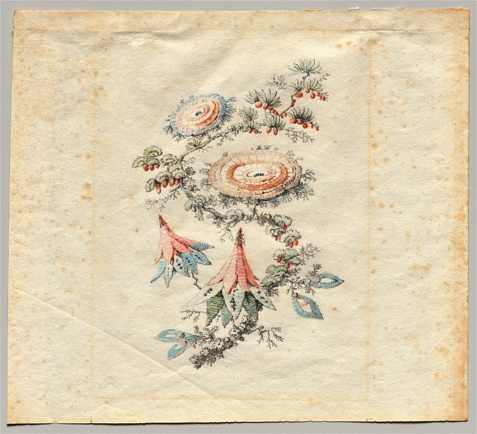 Jean Baptiste Pillement (French, 1728-1808) - Flower Embroidery Design for Silk Manufactory of Lyon - 2019.67 - Cleveland Museum of Art