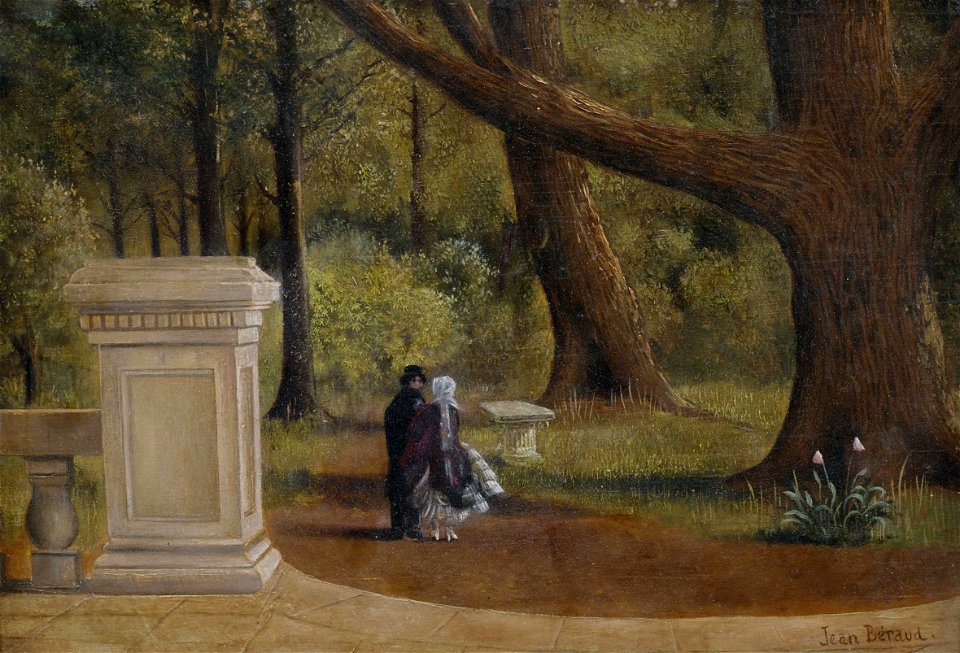 Jean Beraud (attr) Paar beim Spaziergang im Park