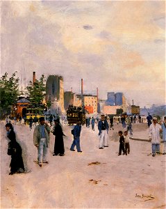 Jean Béraud A Morning Stroll. Free illustration for personal and commercial use.