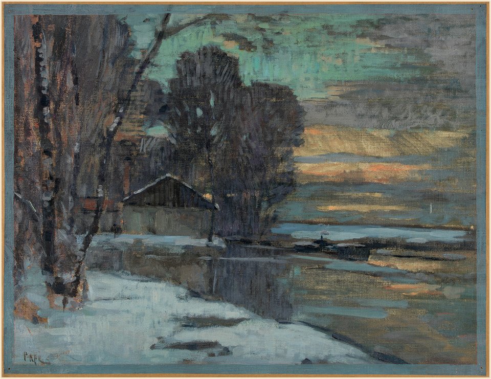 Jean Constant Pape - Esquisse pour la mairie de Noisy-le-Sec , canal de l'Ourcq en hiver - PPP4204 - Musée des Beaux-Arts de la ville de Paris