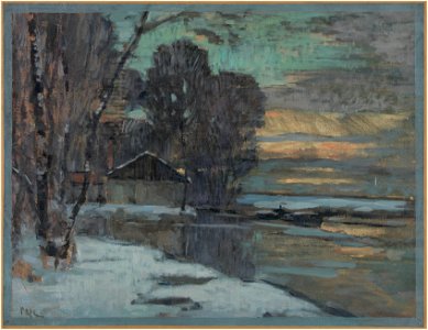 Jean Constant Pape - Esquisse pour la mairie de Noisy-le-Sec , canal de l'Ourcq en hiver - PPP4204 - Musée des Beaux-Arts de la ville de Paris