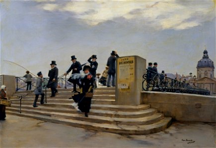 Jean Béraud A Windy Day on the Pont des Arts