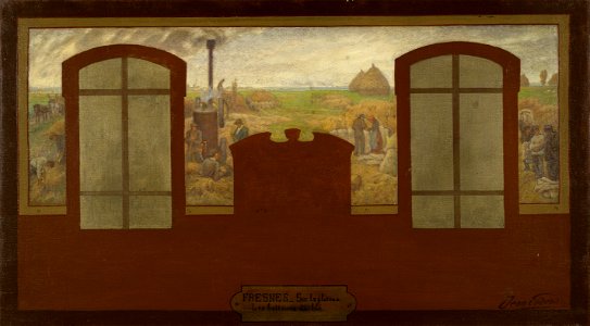 Jean Joseph Enders - Esquisse pour la mairie de Fresnes , Sur le plateau - Les batteurs de blé - PPP3989 - Musée des Beaux-Arts de la ville de Paris