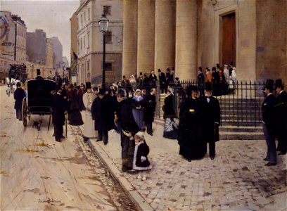 Jean Béraud, The Church of Saint-Philippe-du-Roule, Paris. Free illustration for personal and commercial use.