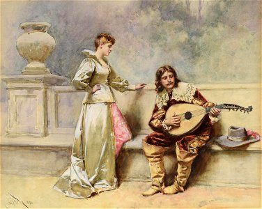 Jean Leon Gerome Ferris - Serenade - 1945.120.1 - Reading Public Museum. Free illustration for personal and commercial use.
