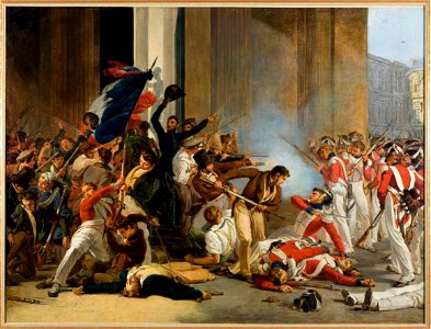 Jean Louis Bezard - Prise du Louvre, le 29 juillet 1830 , massacre des gardes suisses - P5 - Musée Carnavalet. Free illustration for personal and commercial use.
