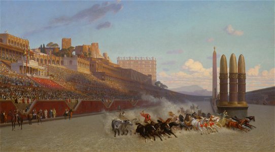 Jean Léon Gérôme - Chariot Race - 1983.380 - Art Institute of Chicago. Free illustration for personal and commercial use.